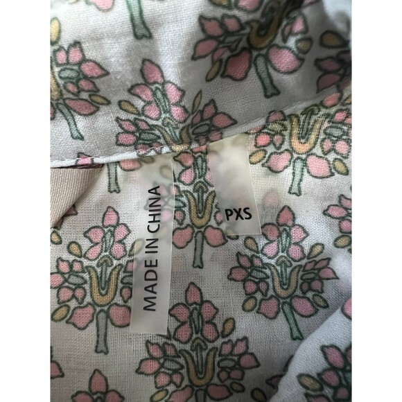Soft Surroundings Tabitha Tunic Top Floral Paisley Green Pink - Petite XS *READ* - Picture 5 of 12